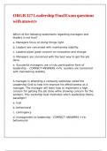 ORGB 327 Leadership Final Exam questions with answers