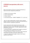 CPHIMS Exam questions with correct answers