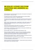 MN BOILER LICENSE 2025 EXAM QUESTIONS AND ANSWERS ALL CORREC T 