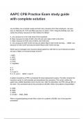 AAPC CPB Practice Exam study guide with complete solution 