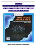 TEST BANK For Business Analytics&colon; Data Analysis & Decision Making&comma; 7th Edition by S&period; Christian Albright&comma; Wayne L&period; Winston&comma; Verified Chapters 1 - 19&comma; Complete Newest Version