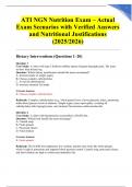 ATI NGN Nutrition Exam &ndash; Actual Exam Scenarios with Verified Answers and Nutritional Justifications &lpar;2025&sol;2026&rpar;