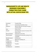 MASSACHUSETTS LIFE AND HEALTH INSURANCE EXAM