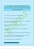 ACEABLE AGENT PRINCIPLES OF REAL ESTATE 2 EXAM 2025 QUESTIONS AND ANSWERS