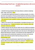 Pharmacology Final Exam &ndash; Straighterline questions with correct answers