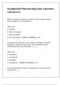Straighterline Pharmacology Quiz 1 questions with answers