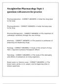 Straighterline Pharmacology Topic 1 questions with answers for practice