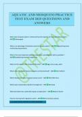 AQUATIC AND MOSQUITO PRACTICE TEST EXAM 2025 QUESTIONS AND ANSWERS