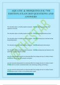 AQUATIC & MOSQUITO &lpar;5&period;0&comma; 7TH EDITION&rpar; EXAM 2025 QUESTIONS AND ANSWERS
