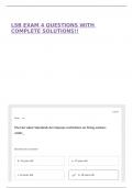 LSB EXAM 4 QUESTIONS WITH COMPLETE SOLUTIONS&excl;&excl;