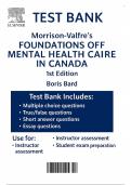Morrison-Valfre&rsquo;s Foundations of Mental Health Care in Canada 1st Edition - Test Bank by Boris Bard&comma; Laura A&period; Morrison-Valfre