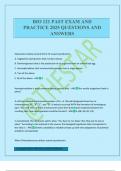 BIO 121 PAST EXAM AND PRACTICE 2025 QUESTIONS AND ANSWERS