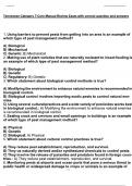 Tennessee Category 7-Core Manual Review Exam with correct question and answers  1&period; Using barriers to prevent pests from getting into an area is an example of  which type of pest management method&quest;