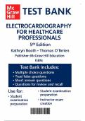 Electrocardiography For Healthcare Professionals 5th Edition - Test Bank by Kathryn Booth&comma; Thomas O&rsquo;Brien
