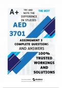 AED3701 &sol; Assignment 3 &sol; Detailed Solutions & Insights &sol; Score 100&percnt; &sol; 2024 Update