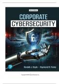 TEST BANK FOR Corporate Cybersecurity&comma; 6th edition by Randall J Boyle&comma; Raymond R&period; Panko  ISBN&colon; 978-0135339299  COMPLETE GUIDE ALL CHAPTERS COVERED 100&percnt; VERIFIED A&plus; GRADE ASSURED&excl;&excl;&excl;&excl;&excl;NEW LATEST UPDATE&excl;&excl;&excl;&excl;&excl;