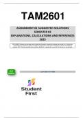 TAM2601 - Assignment 1 &lpar;Solutions & Questions&rpar; Semester 02 - 2025