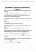 Revenue Management questions and  answers 