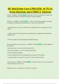 DC Real Estate Laws UPDATED  ACTUAL  Exam Questions and CORECT Answers 