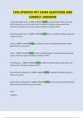 CHN UPDATED KEY EXAM QUESTIONS AND  CORRECT ANSWERS