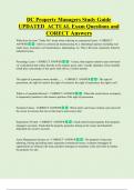 DC Property Managers Study Guide  UPDATED  ACTUAL Exam Questions and  CORECT Answers