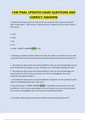 CHN FINAL UPDATED EXAM QUESTIONS AND  CORRECT ANSWERS