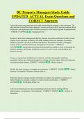 DC Property Managers Study Guide  UPDATED  ACTUAL Exam Questions and  CORECT Answers