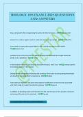 BIOLOGY 109 EXAM 2 2025 QUESTIONS AND ANSWERS