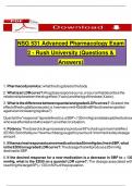 NSG 531 Advanced Pharmacology Exam 2 - Rush University &lpar;Questions & Answers&rpar;
