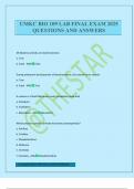 UMKC BIO 109 LAB FINAL EXAM 2025 QUESTIONS AND ANSWERS