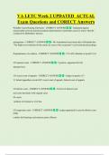 VA LETC Week 2 UPDATED  ACTUAL    Exam Questions and CORECT Answers 