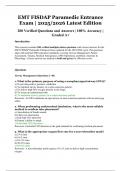 EMT FISDAP Paramedic Entrance Exam &vert; 2025&sol;2026 Latest Edition &vert; 200 Verified Questions and Answers &vert; 100&percnt; Accuracy &vert; Graded A&plus;