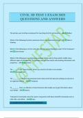 CIVIL 3D TEST 1 EXAM 2025 QUESTIONS AND ANSWERS