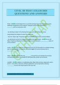 CIVIL 3D TEST 1 EXAM 2025 QUESTIONS AND ANSWERS