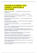 OXFORD PLACEMENT TEST CORRECT QUESTIONS & SOLUTIONS
