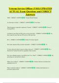 Veteran Service Officer &lpar;VSO&rpar; UPDATED   ACTUAL Exam Questions and CORECT  Answers