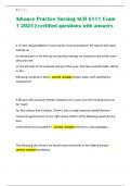 Advance Practice Nursing NUR 6111 Exam 1 2025 &vert; certified questions with answers
