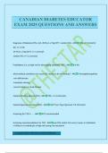 CANADIAN DIABETES EDUCATOR EXAM 2025 QUESTIONS AND ANSWERS