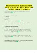 County Veterans   Bundled Exam Questions WITH  CORRECT Answers