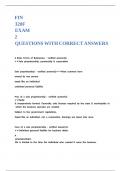 FIN 320F EXAM 2 QUESTIONS WITH CORRECT ANSWERS&period;