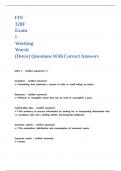 FIN 320F Exam 1 Working Words &lpar;Duvic&rpar; Questions With Correct Answers