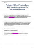 Pediatric ATI Final Practice Exam 2025 &vert; Comprehensive Q&A For Certification Success