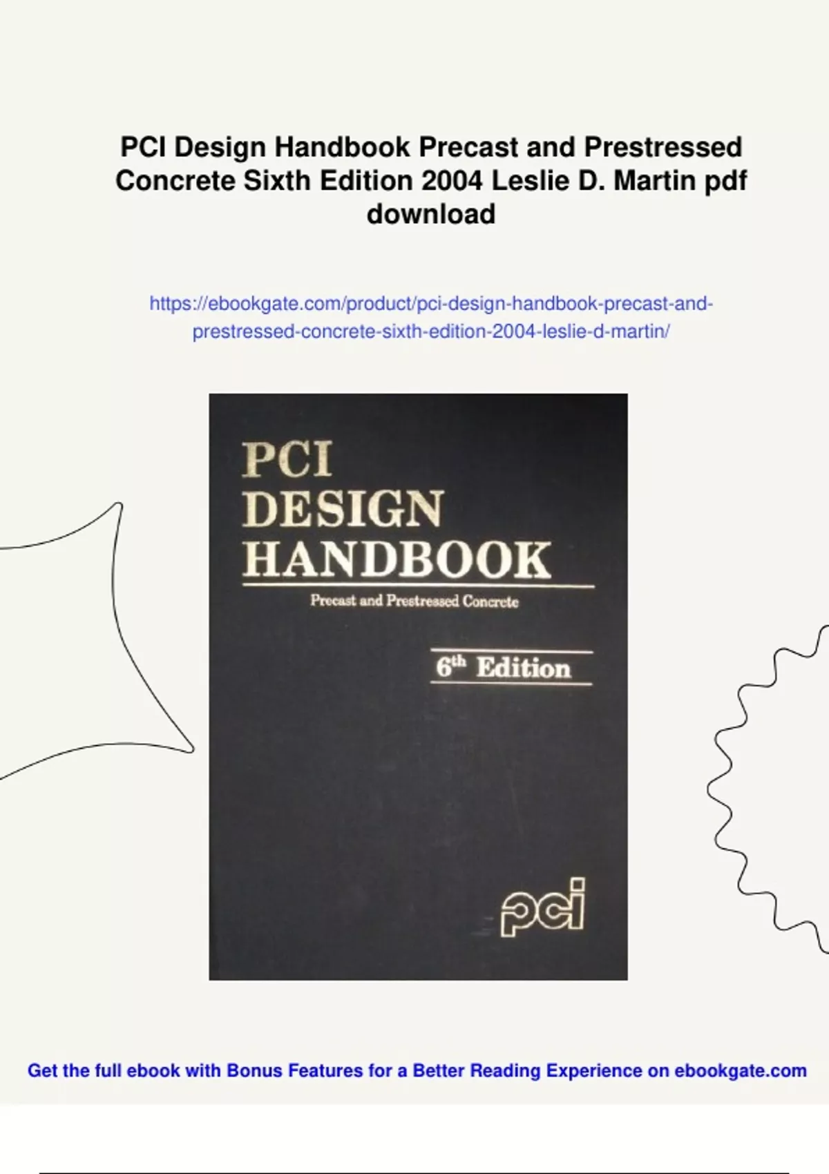 Summary PCI Design Handbook Precast and Prestressed Concrete Sixth ...