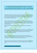 CERTIFIED DIABETES EDUCATOR EXAM 2025 QUESTIONS AND ANSWERS