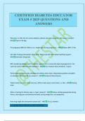 CERTIFIED DIABETES EDUCATOR EXAM 5 2025 QUESTIONS AND ANSWERS