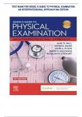 Test Bank For Seidel's Guide to Physical Examination An Interprofessional Approach 10th Edition by Jane W&period; Ball&comma; Joyce E&period; Dains Chapter 1-26