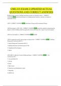 CME 215 EXAM 2 UPDATED ACTUAL  QUESTIONS AND CORRECT ANSWERS