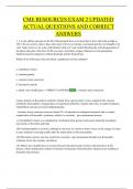 CME RESOURCES EXAM 2 UPDATED  ACTUAL QUESTIONS AND CORRECT  ANSWERS