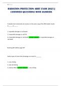 RADIATION PROTECTION ARRT EXAM 2025 &vert; CERTIFIED QUESTIONS WITH ANSWERS