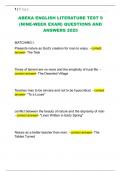 ABEKA ENGLISH LITERATURE TEST 9  &lpar;NINE-WEEK EXAM&rpar; QUESTIONS AND  ANSWERS 2025 